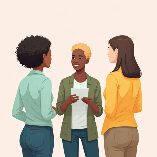 Diverse group of smiling people engaged in a community conversation